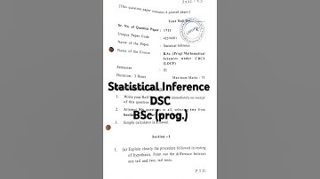 Statistical inference | DSC | BSc (p) | CBCS | REGULAR | DU | 2022-23