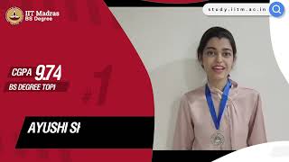 Meet Ayushi Sharad Gang | BS Degree Topper '23 #datascience