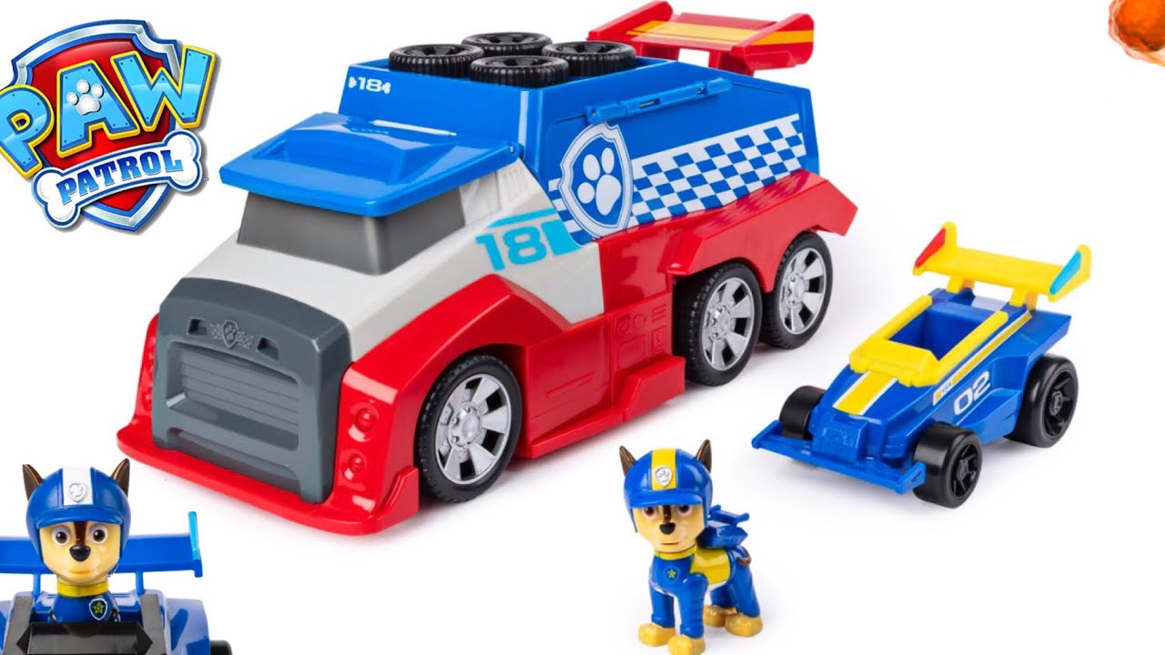 paw patrol ready race rescue mobile pit stop team vehicle with sounds