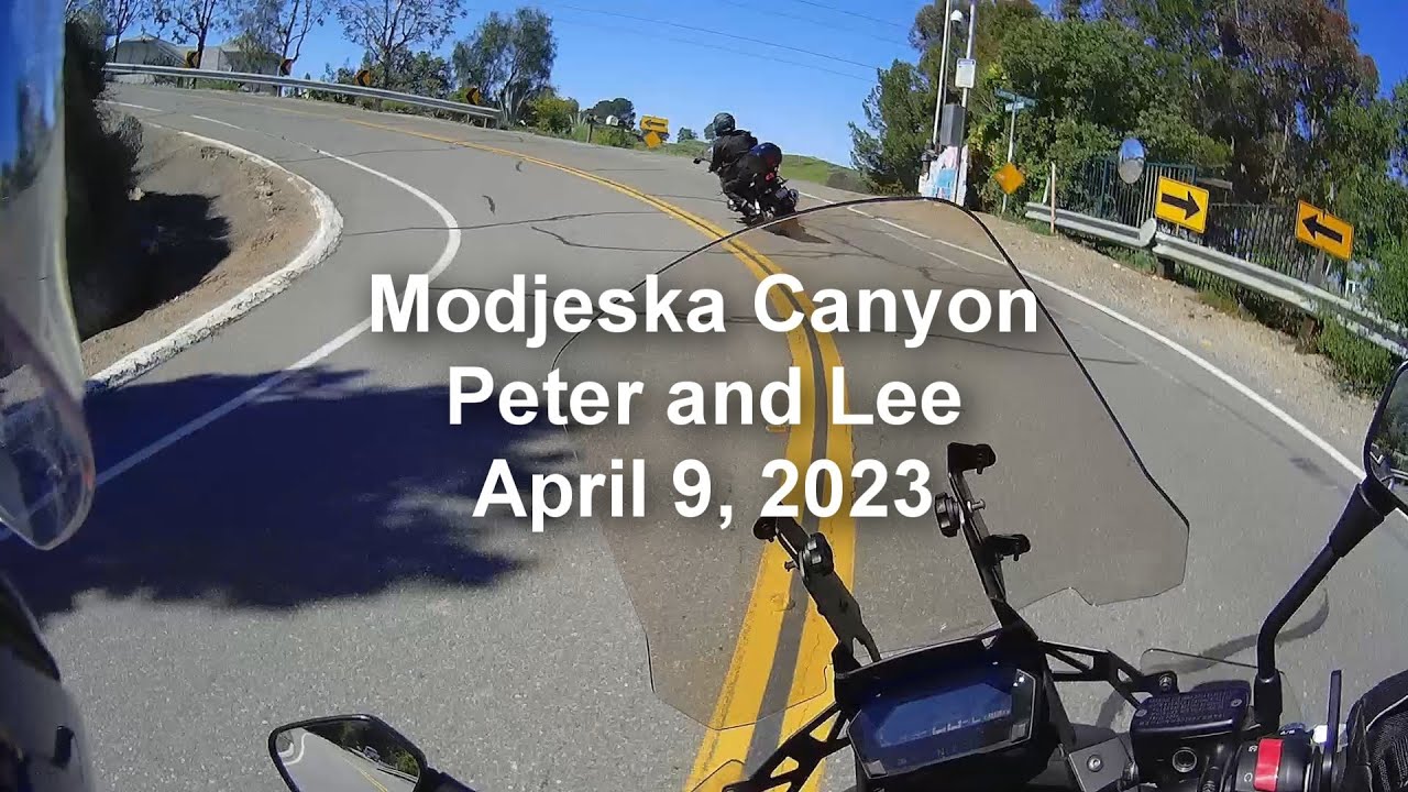 Modjeska Canyon Road: Lee (helmet cam) following Peter, April 9, 2023.