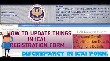 HOW TO UPDATE PENDING ICAI REGISTRATION FORM | CORRECTION BY RO/VERIFIER | UDIT NARAYAN MISHRA