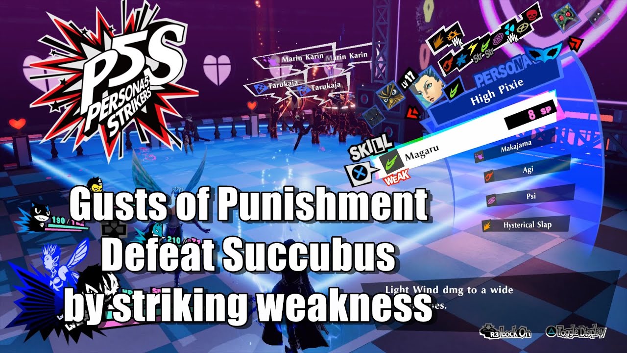 Persona 5 Strikers Gusts Of Punishment Defeat Succubus By Striking Weakness Youtube