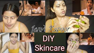 TESTING Janvi Kapoor VIRAL BEAUTY Hack 🥺 | DIY Skincare Routine| Step by Step