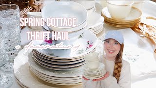 SPRING COTTAGE STYLE THRIFT HAUL | THRIFTING VINTAGE COTTAGE DECOR