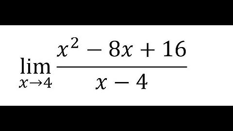 Calculus Help: Find the limit: lim┬(x→4)⁡ (x^2-8x+16)/(x-4) - Technique to solve
