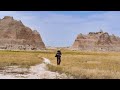 Silent hiking in badlands national park