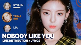 ITZY - Nobody Like You (Line Distribution + Lyrics)