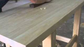 Flattening a work bench top
