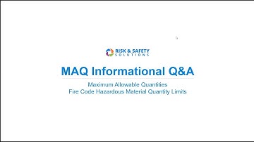 MAQ Informational Q & A with Risk and Safety Solutions