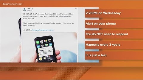 FEMA testing nationwide alert system Wednesday