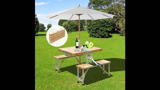 Outsunny Folding Suitcase Picnic Table Set