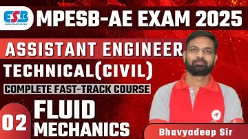 MPESB Assistant Engineer 2025 | FLUID MECHANICS Complete Series | Lecture-02| FastTrack विजेता Batch