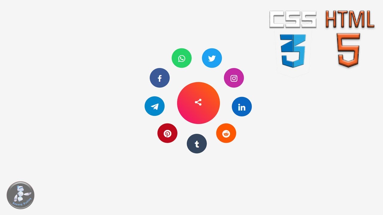 Radial Popup Menu With HTML And CSS - YouTube