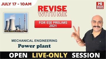 Revise With Me | ESE Prelims 2021 | Power plant. | ME | By Saurabh Pande Sir, Faculty MADE EASY