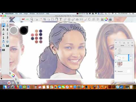Sketchbook Pro Sketching from photo to create vector image