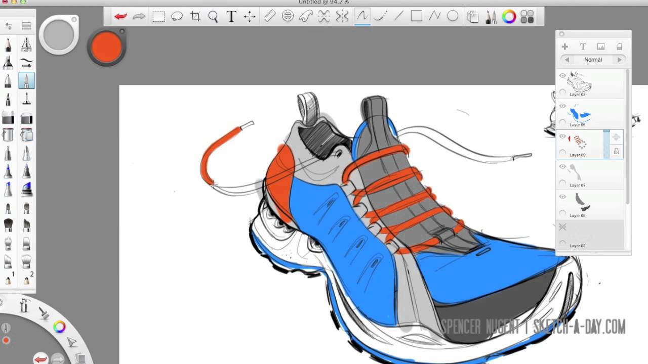 Autodesk Sketchbook Pro Shoe Sketch Youtube