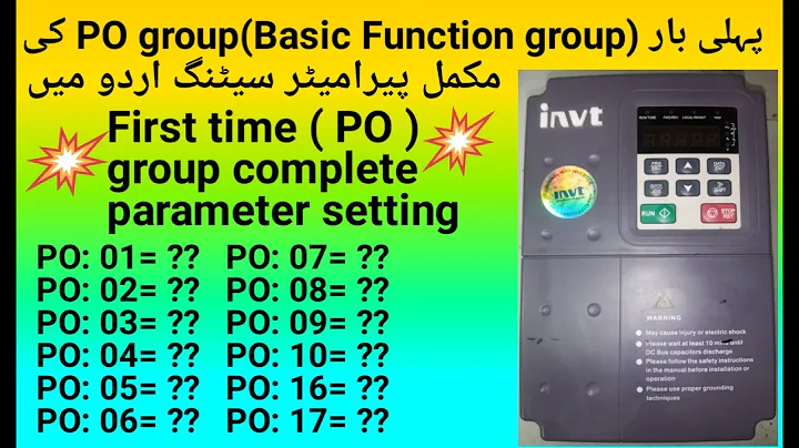 Learn complete setting of invt Inverter PO group. "Parameter P0.01 to P0.17 Explained". #invt #vfd