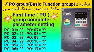 Learn complete setting of invt Inverter PO group. "Parameter P0.01 to P0.17 Explained". #invt #vfd