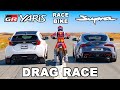 Rally bike v toyota supra v gr yaris drag race