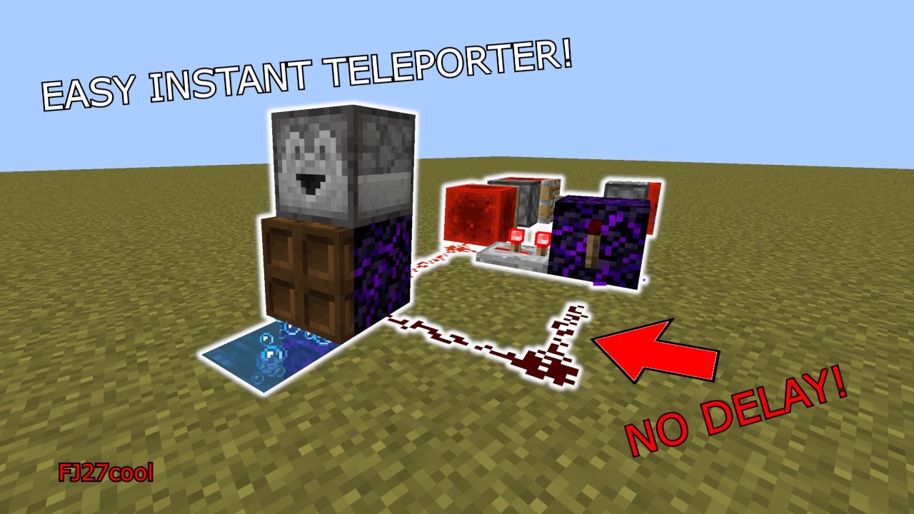 Easy Instant Teleporter! Minecraft Redstone Tutorial - YouTube
