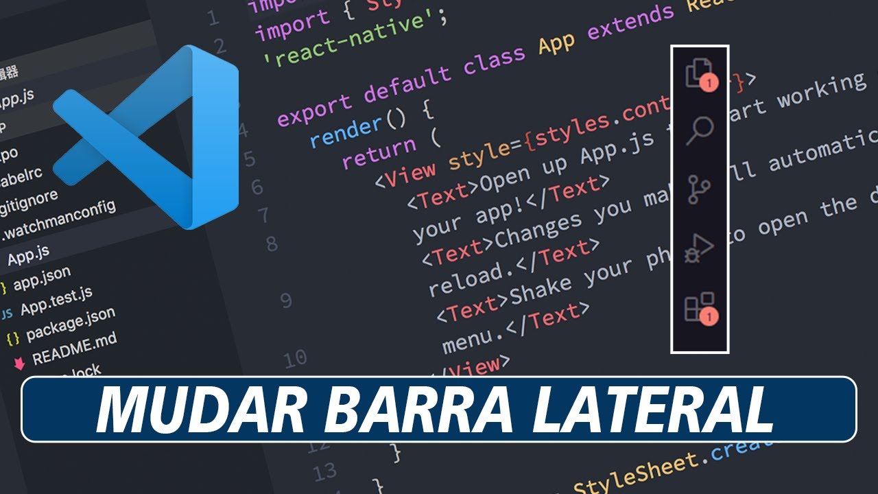 Como MUDAR a Barra de Ferramentas na LATERAL do Visual Studio Code (VS ...