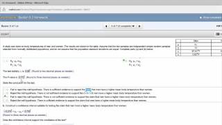 STATCRUNCH Hypothesis Test for Two Independent Population Means