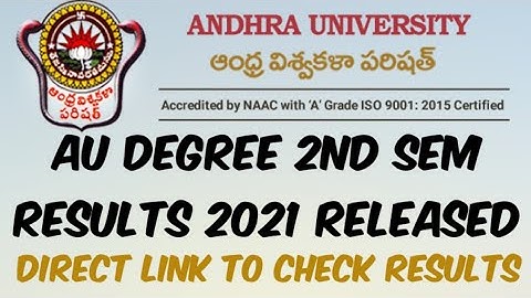 AU Degree 2nd Sem Results 2021 Released//AU Degree Results 2021//AP Degree Updates