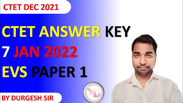 ctet evs 7 january answer key | 7 january ctet answer key evs | ctet 7 jan evs answer key