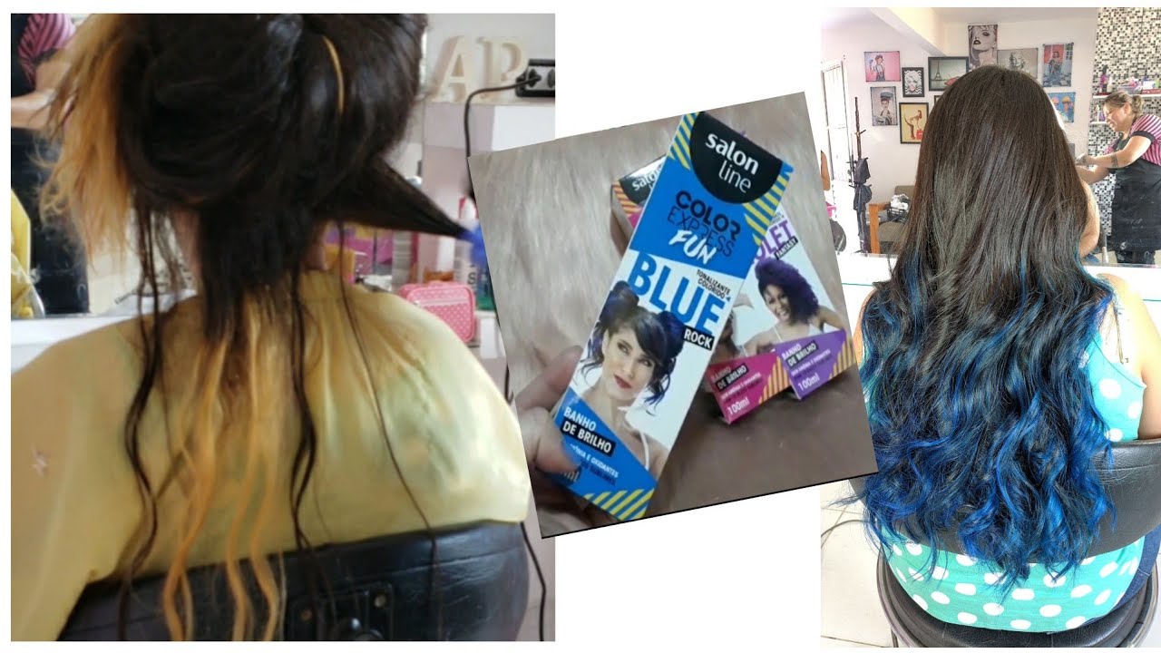 Descolorindo cabelão.. Ombre Azul 💙