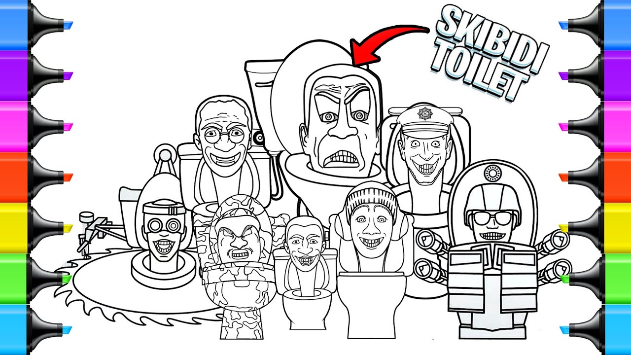SKIBIDI TOILET - Skibidi Toilet 1 - 52 Episode Coloring Pages / How to