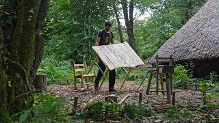 Building a BUSHCRAFT TABLE from Natural Materials (no cordage)