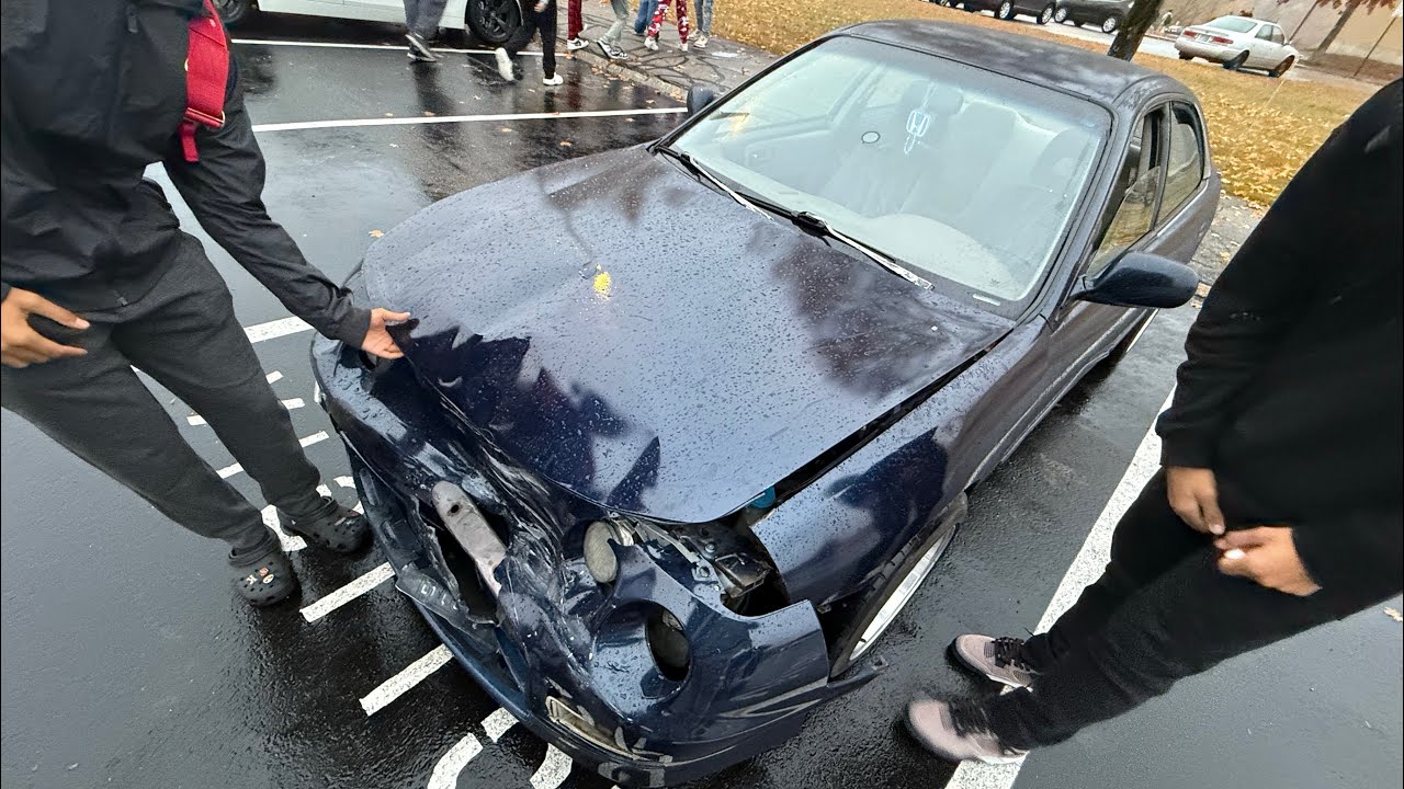 Someone hit my boys car in front of school? - YouTube