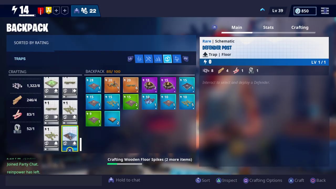 Maskquerade's PS4 Fortnite Save The world