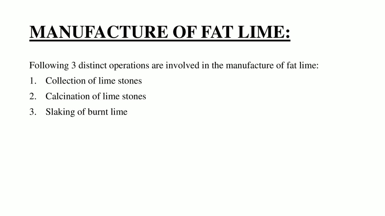 Manufacturing of Fat Lime Clamp Burning,INTERMEDIATE KILN