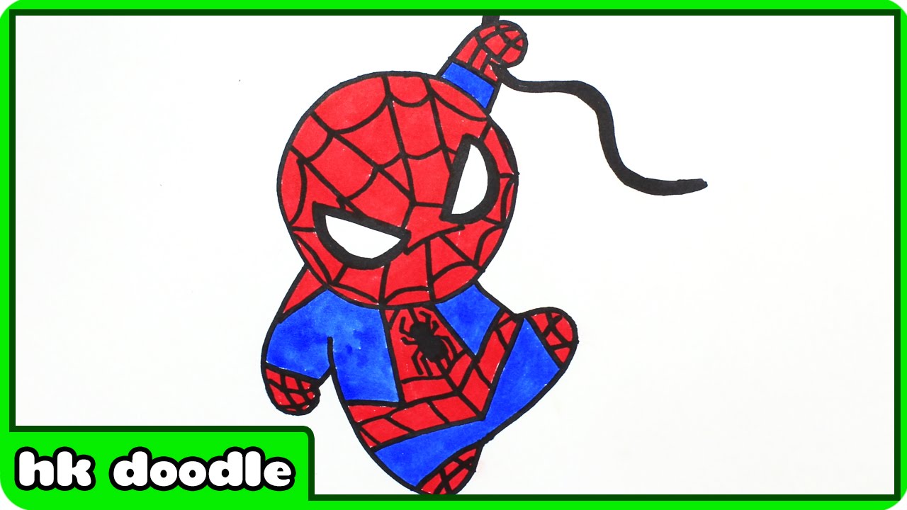 How To Draw Spiderman Easy Spider Man Drawing For Kids Step By Step Drawing Tutorials Youtube