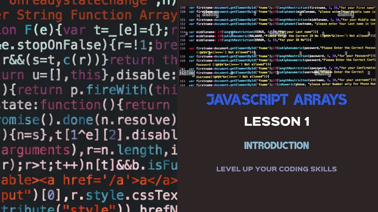 JavaScript Arrays Introduction Lesson 1 - YouTube