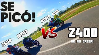 💥 TERRIBLE lo que ANDA la Kawasaki z400 vs mt03 vs z650 vs Ninja 400 - Salida a CAÑUELAS 🚀