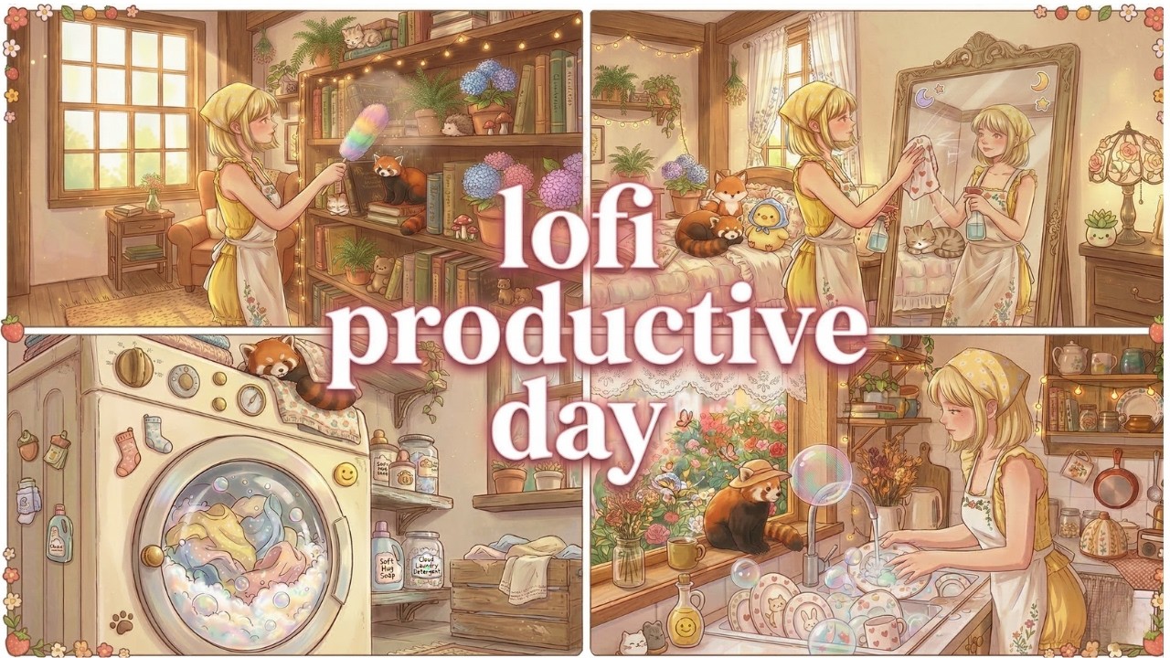 Cleaning Vlog with Lofi Music 🧹 Get Up & Clean | Study Break Productivity Boost - Reset day