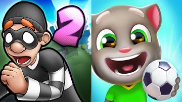 Robbery Bob 2 vs Talking Tom Gold Run Gameplay Android,ios Part 74