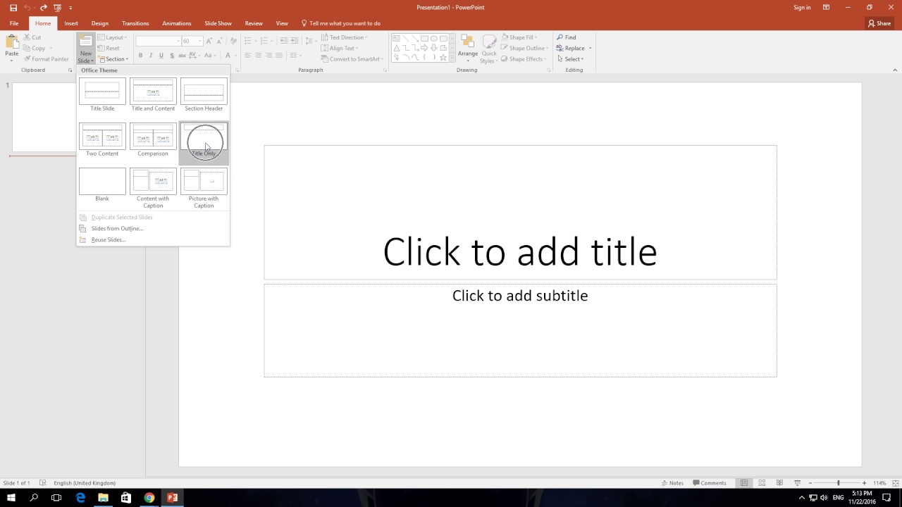 change presentation title powerpoint