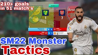 SM22 BEST TACTICS :4-1-2-3 MONSTER TACTICS | SCORE 210+ Goals