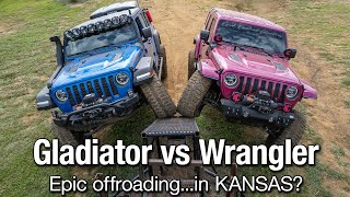 Gladiator vs Wrangler - Epic Wheeling in Kansas? Which one did better?