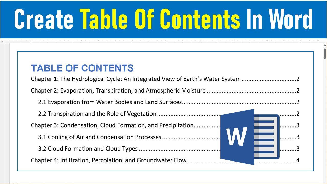 How to Create a Table of Contents in Word (Step-by-Step Tutorial) - YouTube