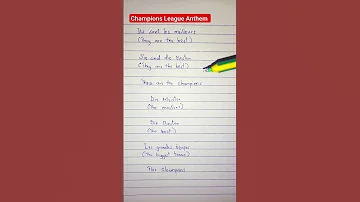 UEFA Champions League Anthem Lyrics English Version Football Uefa Shorts 