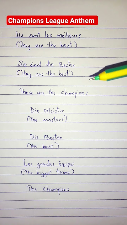UEFA Champions League Anthem lyrics (English Version) #football #uefa #shorts