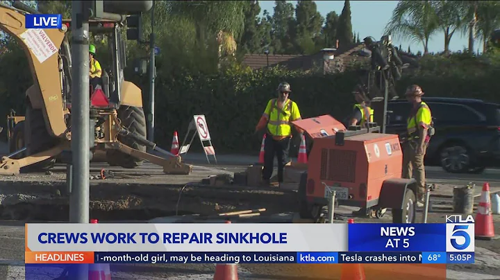 Crews work to repair sinkhole in Orange County