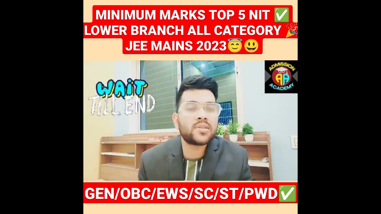 Minimum marks for top 5 Nit 🔴😇✅ | Jee mains 2023 Lower branch ✅ 