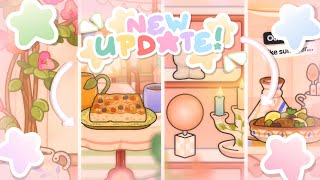 ALL NEW FURNITURE PACK OUT NOW!? New home designer update 🌺🫖// toca boca free new updates out now! 💗