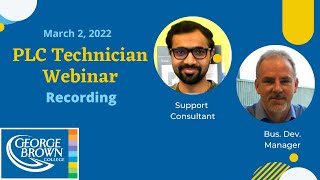 PLC Technician Webinar Mar 2, 2022 | George Brown Tech Training