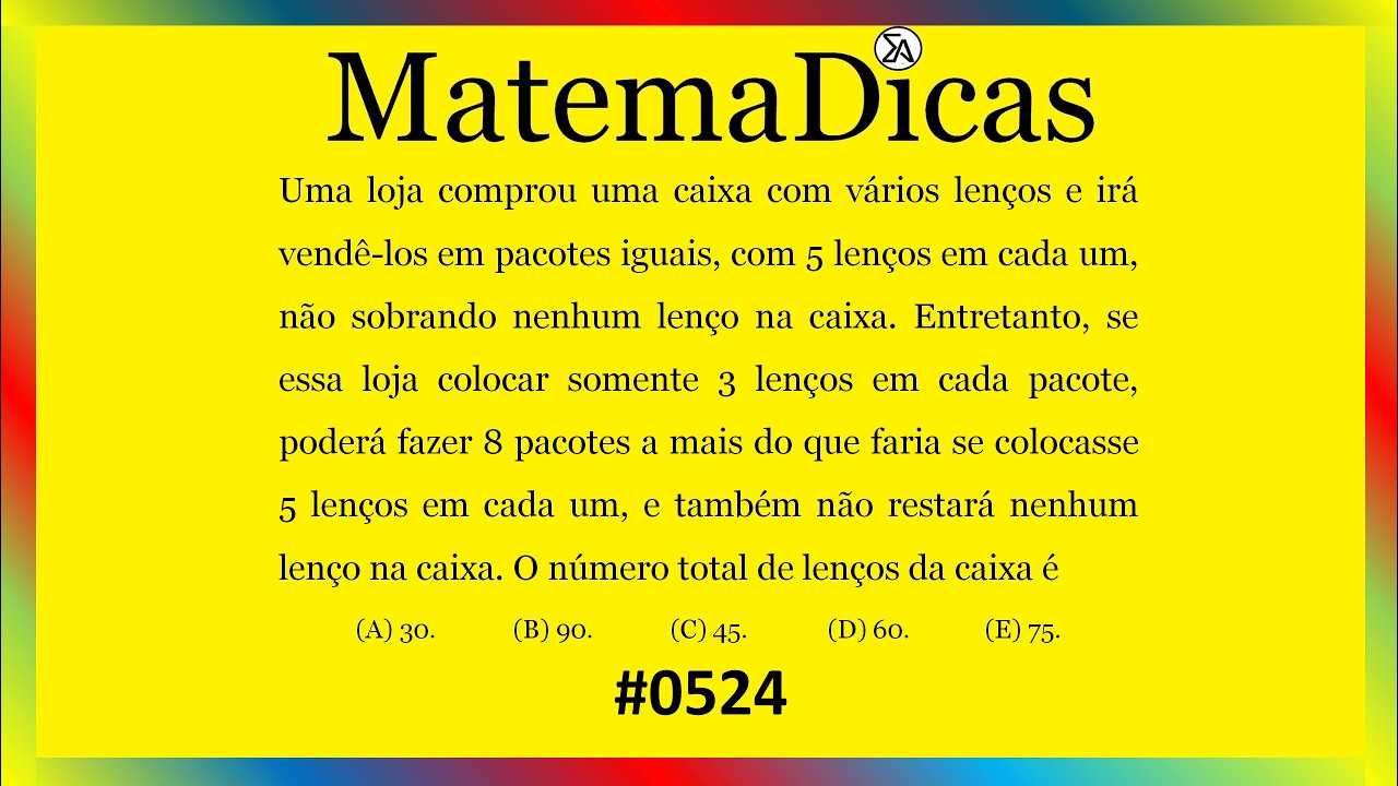 Equação 1º grau - Matemática - #524